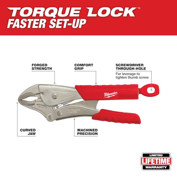 10 in. Torque Lock Curved Jaw Locking Pliers with Durable Grip