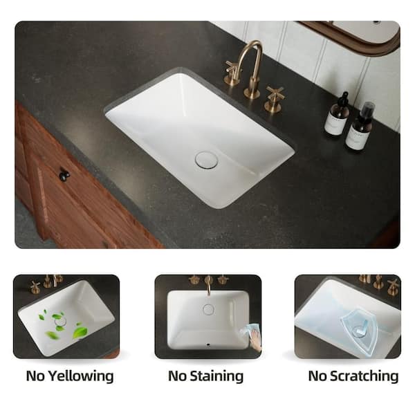 Los Flexi 20 in. L x 15 in. W Undermount Bathroom Sink White
