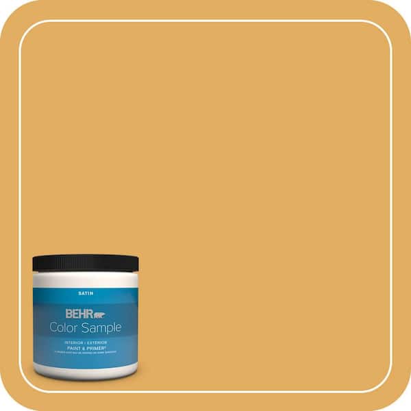 BEHR PREMIUM PLUS 8 oz. #310D-5 Sahara Shade Satin Enamel Interior/Exterior Paint & Primer Color Sample
