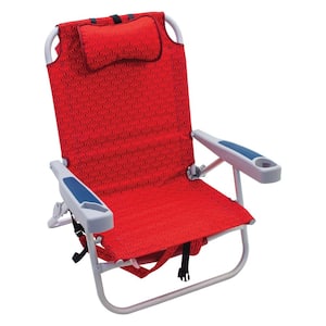 Red Aluminum Folding Beach Chair