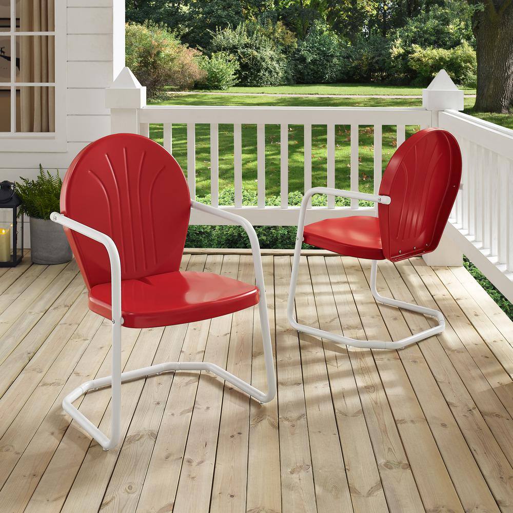 Griffith Bright Red Gloss Metal Outdoor Lounge Chair