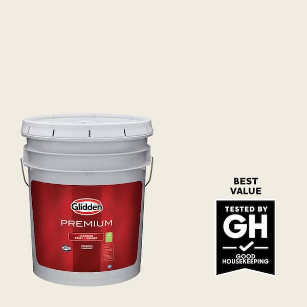 Glidden Premium 5 gal. PPG1015-1 Vanilla Milkshake Eggshell Interior Latex Paint