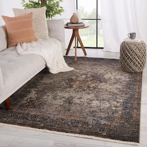 Enyo Dark Taupe/Blue 5 ft. x 8 ft. Area Rug