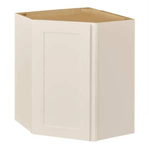 Avondale 24 in. W x 24 in. D x 30 in H Ready to Assemble Plywood Shaker Diagonal Corner Kitchen Cabinet in Antique White