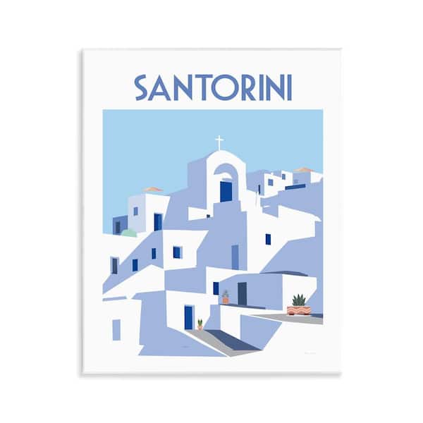 Stupell Industries Santorini City Architecture by Omar Escalante Unframed Culture Graphic Art Print 14 in. x 11 in.