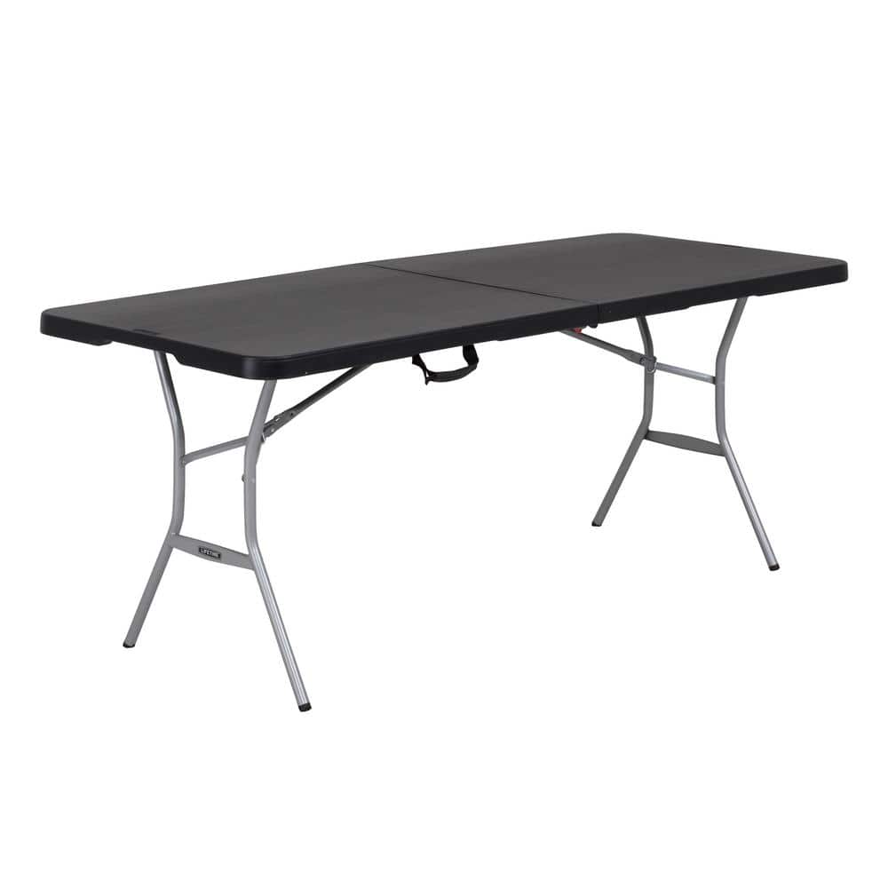 Lifetime Rectangular Black Resin Folding Banquet Tables 80852 - The Home  Depot