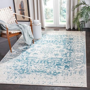 Madison Teal/Ivory 4 ft. x 6 ft. Geometric Area Rug