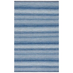 Kilim Grey/Blue 6 ft. x 9 ft. Striped Gradient Area Rug