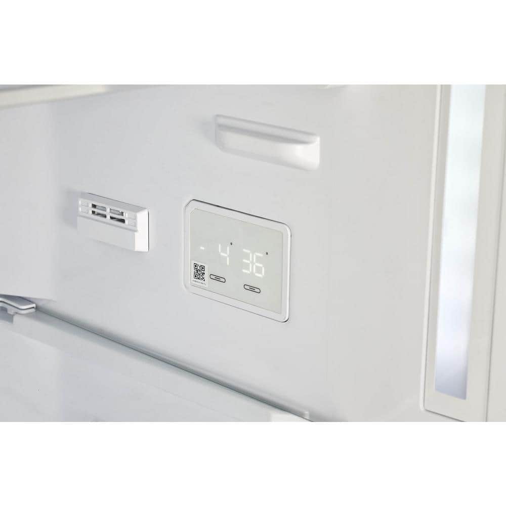 Midnight Black Retro 24" Bottom Mount Refrigerator with Chrome Accents