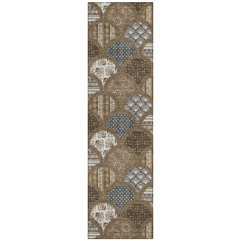 Chantille Machine Washable Indoor/Outdoor Abstract ACN2863 Chocolate 2 ft. x 7 ft. Runner Rug price history on PriceWatchPro