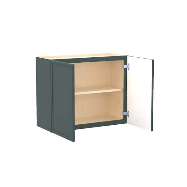 Franklin 30 in. W x 12 in. D x 24 in. H Assembled Plywood Wall Bridge Kitchen Cabinet in Verdant Green with Soft Close