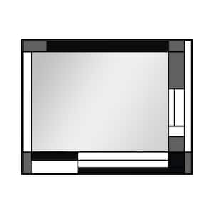 40 in. W x 32 in. H Rectangular Framed Wall Bathroom Vanity Mirror in Grey
