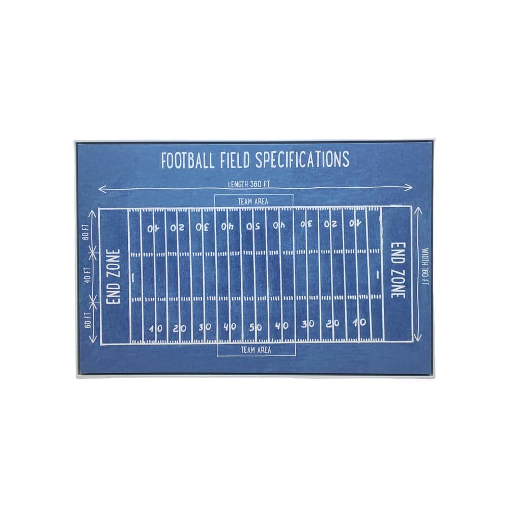 Football Field Framed Sport Art Print 24 in. x 36 in.