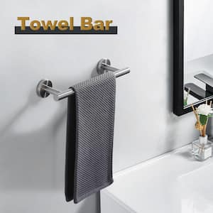 12 in. Stainless Steel Wall Mounted Single Towel Bar in Brushed Nickel