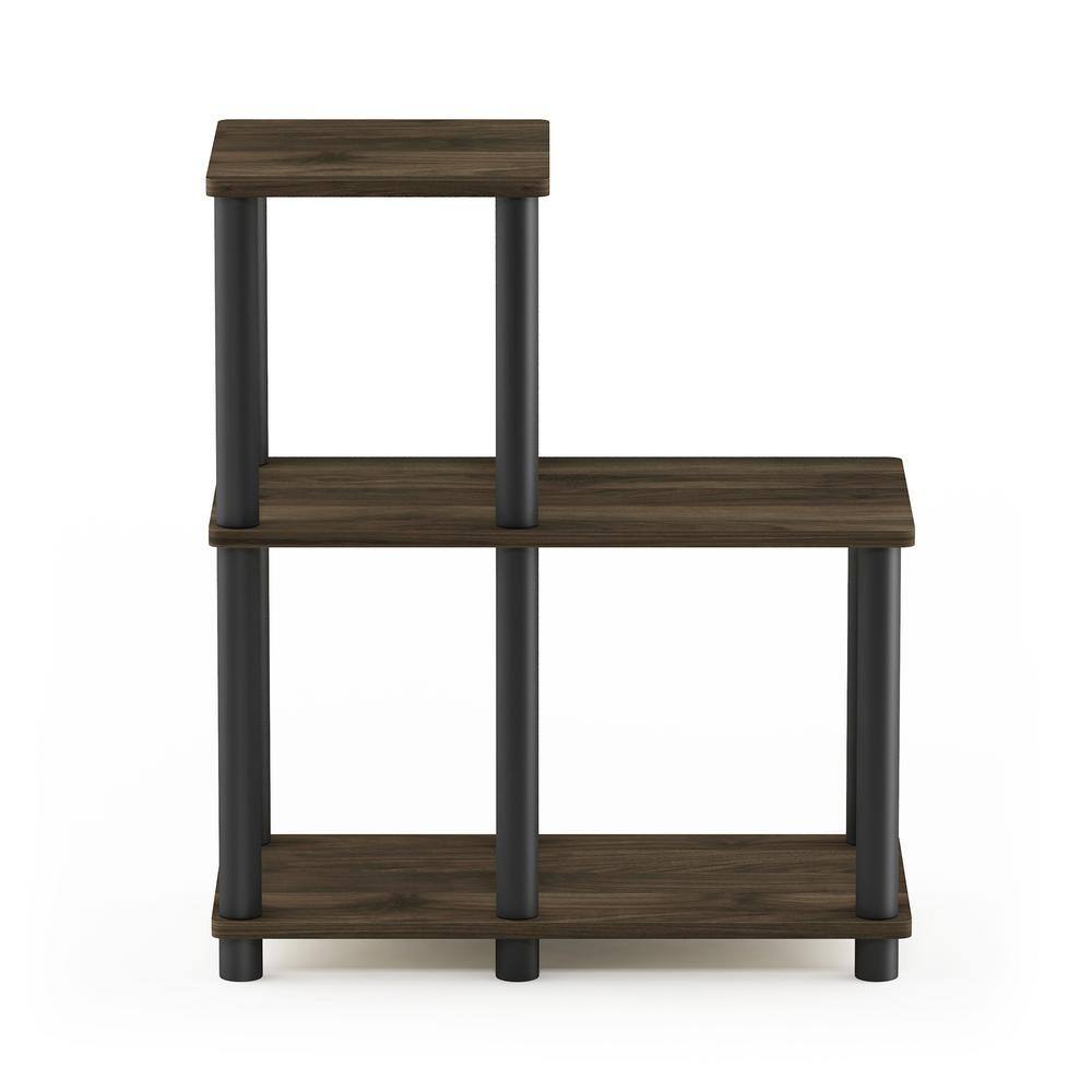 Columbia Walnut and Black Adjustable 3-Shelf Unit