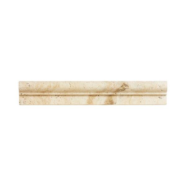 Unbranded Toscano Crown 2 in. x 12 in. Travertine Trim Wall Tile