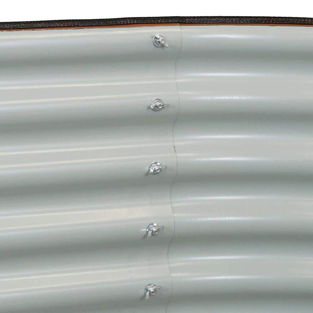 Large Brown Galvalume Steel Oval Raised Garden Bed