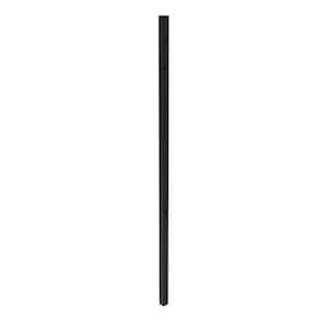 Athens 2-in x 2-in x 7-ft Gloss Black Aluminum Pressed Spear Fence Gate Post