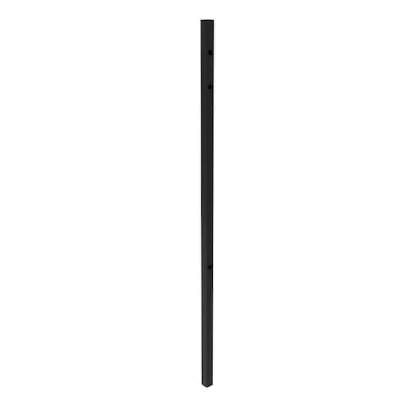 AP-SP3 60" - 2" X 84" GP (.125)-T3 Athens 2-in x 2-in x 7-ft Gloss Black Aluminum Pressed Spear Fence Gate Post