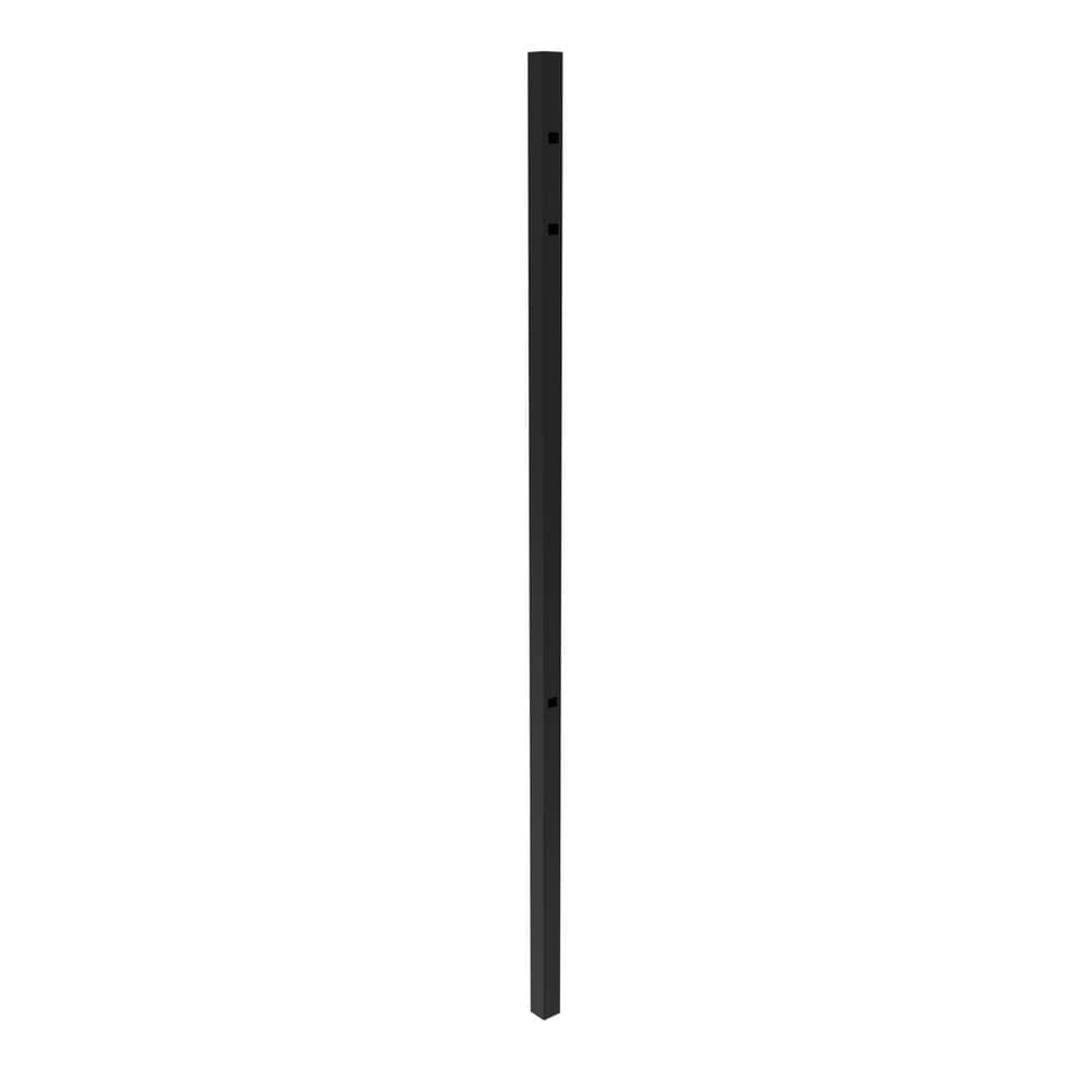 Athens 2-in x 2-in x 7-ft Gloss Black Aluminum Pressed Spear Fence Gate Pos