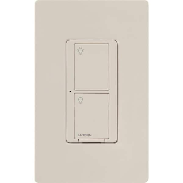 Caseta Smart Switch for Lights or Fans, 6 Amp, Push Button Light Switch Neutral Wire Required, Light Almond (PD-6ANS-LA)