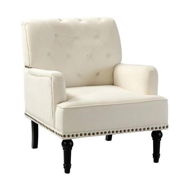 ivory velvet accent chair