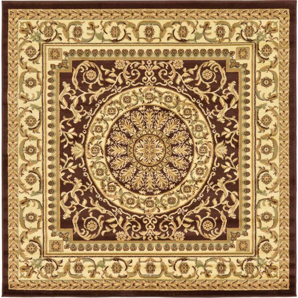 Versailles Napoleon Brown 6' 0 x 6' 0 Square Rug price history on PriceWatchPro