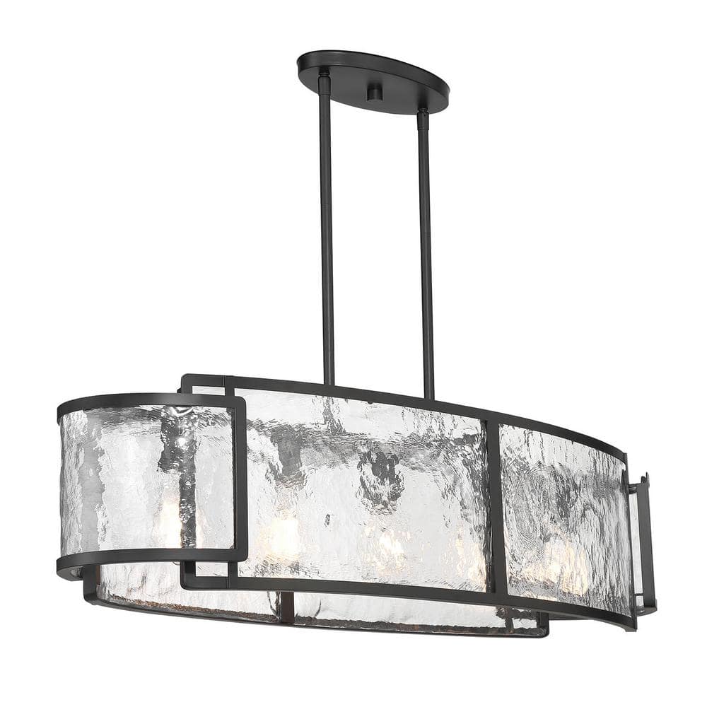 Bella Collina 5-Light Coal and Clear Glass Linear Chandelier