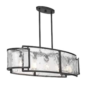 Bella Collina 5-Light Black Island Chandelier for Dining Room with No Bulbs Included