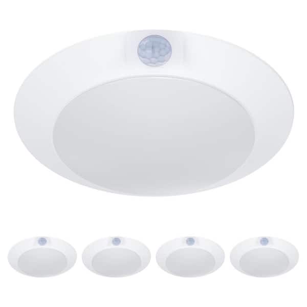 Cedar Hill 7.5 in Brushed Nickel LED Disc Light 4-Pack