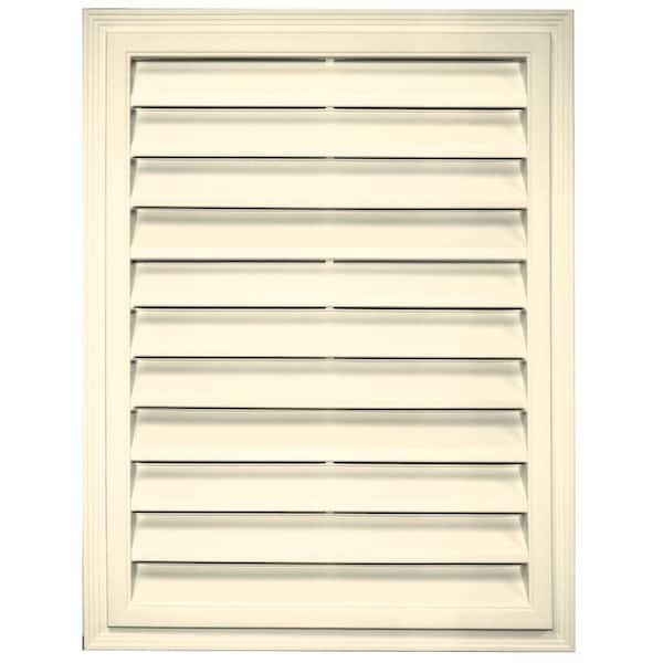 Builders Edge 20.2 in. x 26.2 in. Rectangular Beige/Bisque Plastic Weather Resistant Gable Louver Vent