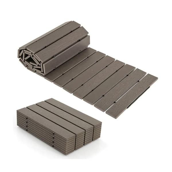 8 ft. Outdoor Garden Pathway Patio Roll Out Straight Walkways with Metal Wire Connection