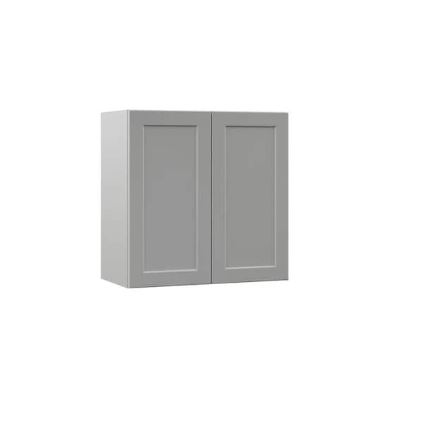 Hampton Bay Designer Series Melvern Assembled 24x24x12 in. Wall Kitchen Cabinet in Heron Gray