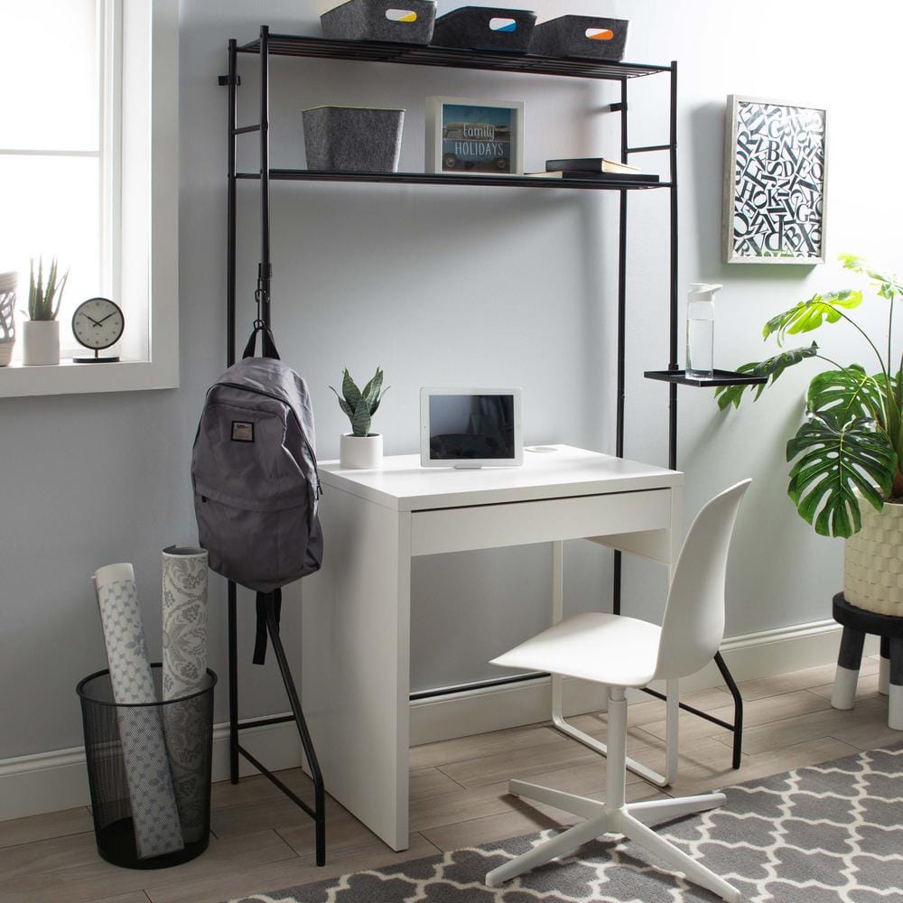 Black Metal Multi-Use Space Saver Rack with Shelves