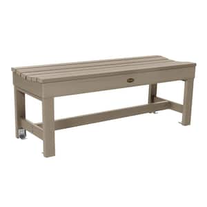 4 ft 2-Person Woodland Brown Recylced Plastic Outdoor Bench