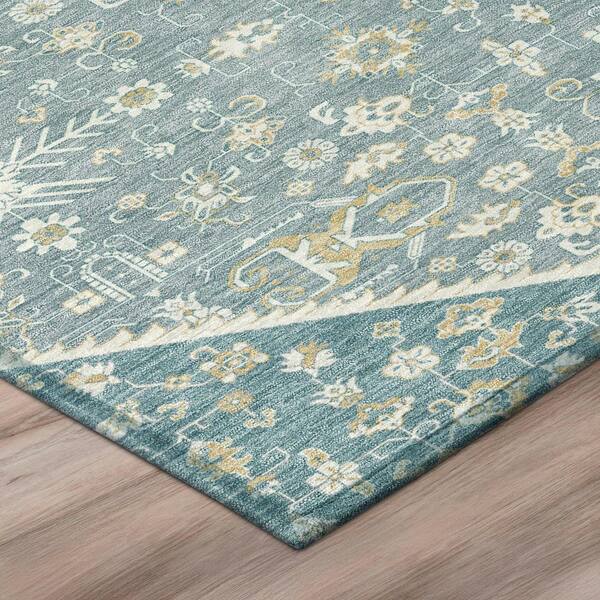 Chantille Machine Washable Indoor/Outdoor Abstract ACN3050 Teal 10 ft. x 14 ft. Area Rug