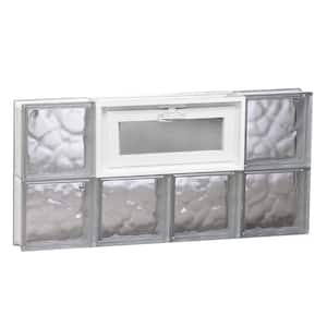 31 in. x 15.5 in. x 3.125 in. Frameless Wave Pattern Vented Glass Block Window
