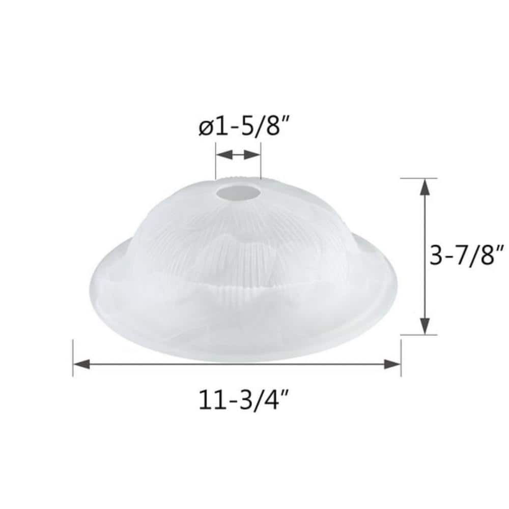 Alabaster Finish Glass Shade for Torchiere, Swag, Pendant - 11.75" Diameter
