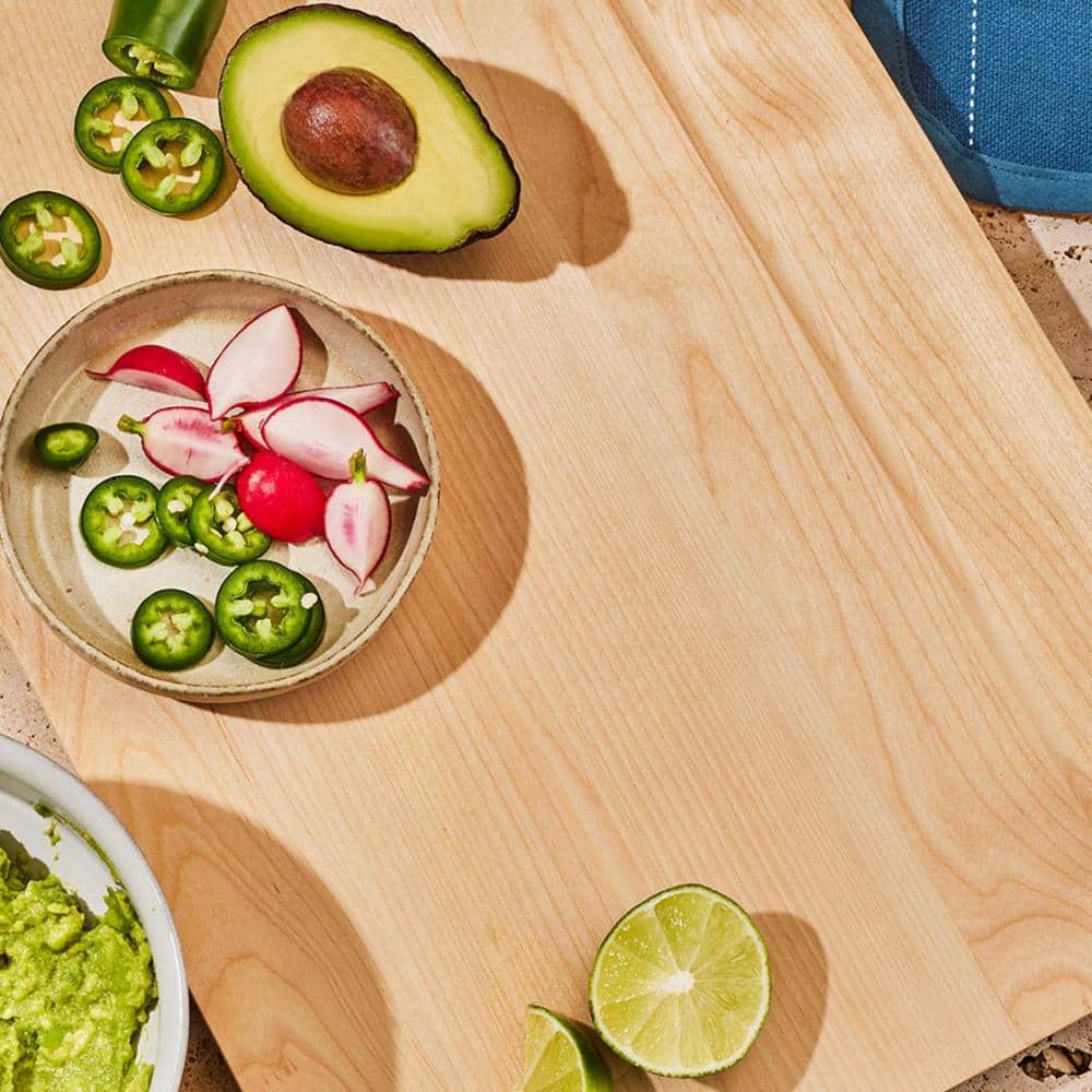 Large Birch Wood Cutting Board with Recessed Handle