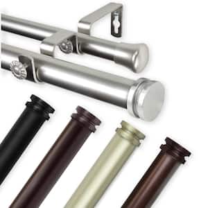 Bun 1 in. Dia 28 in. - 48 in. Double Curtain Rod in Bronze