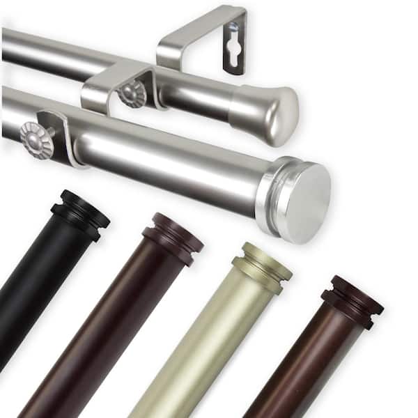Rod Desyne Bun 1 in. Dia 48 in. to 84 in. Double Curtain Rod in Bronze