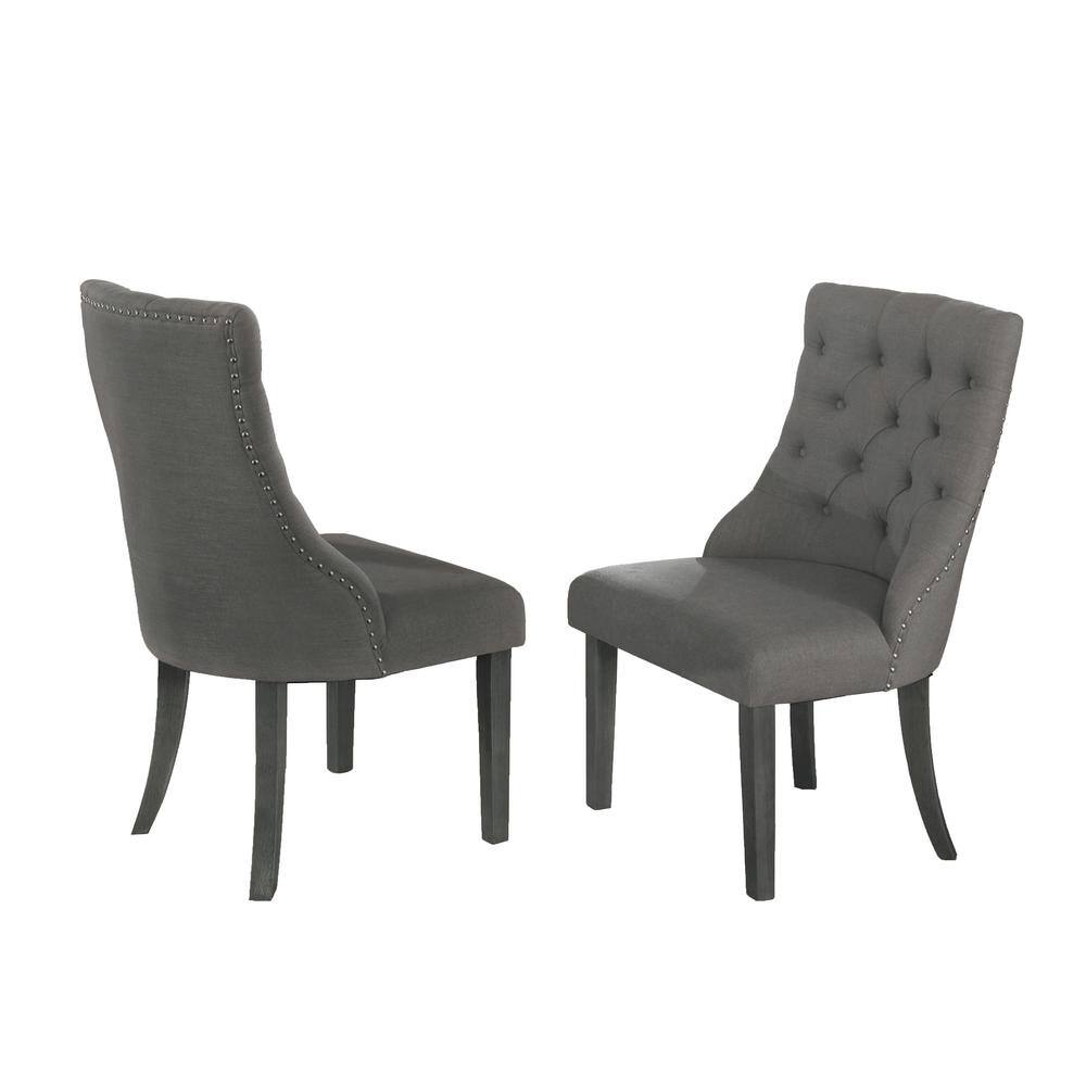 Best Quality Furniture Natasha 1Piece Gray Dining Linen Fabric Chairs D81SC1 The Home Depot