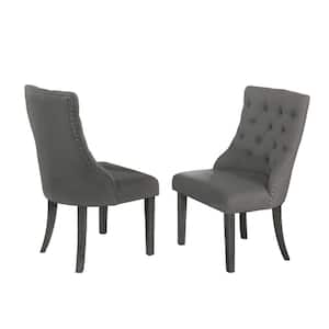 Natasha 1-Piece Gray Dining Linen Fabric Chairs