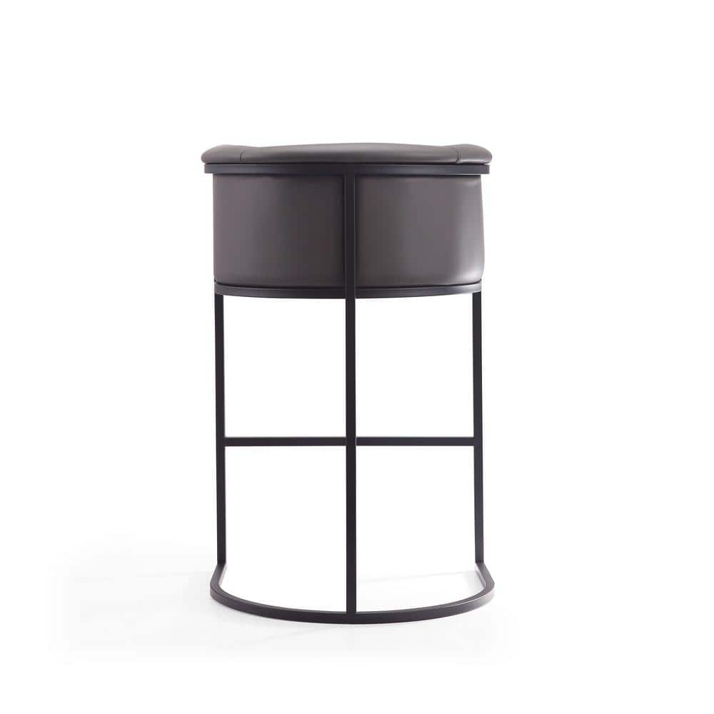 Cosmopolitan Pebble and Black Metal Midcentury Barstool, Set of 2