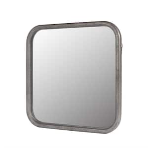 23.62 in. W x 23.62 in. H Small Square MDF Framed Anti-Fog Wall Bathroom Vanity Mirror in Pewter