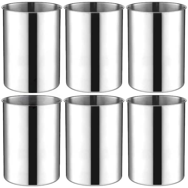 6-Pack 5.7 in. x 7.1 in. 0.79 qt. Silver Wine Chiller Ice Bucket, Made of High Quality Stainless Steel, Smooth Surface