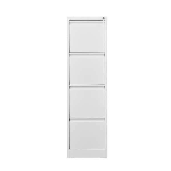 Unbranded 14.65 in. W x 17.71 in. D x 52.36 in. H White Metal Linen Cabinet with 3 Drawer and Lock for Home Office School Garage