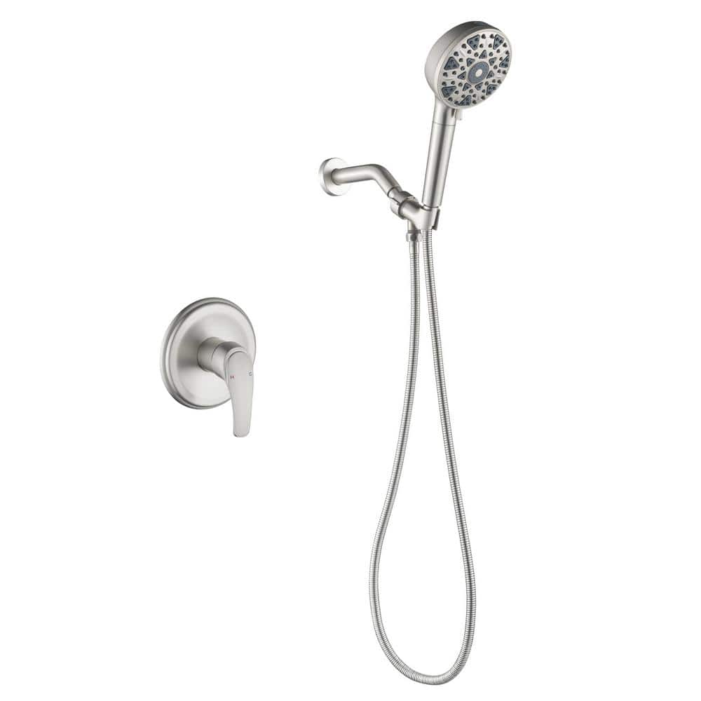 Single Handle 7-Spray Shower Faucet 1.8 GPM with Pressure Balance in Brushe