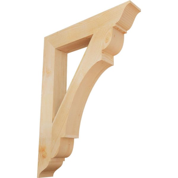 Ekena Millwork 6 in. x 48 in. x 36 in. Douglas Fir Olympic Traditional Rough Sawn Bracket