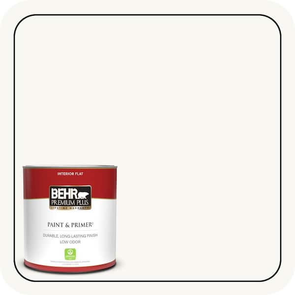 BEHR PREMIUM PLUS 1 qt. Ultra Pure White Flat Low Odor Interior Paint & Primer